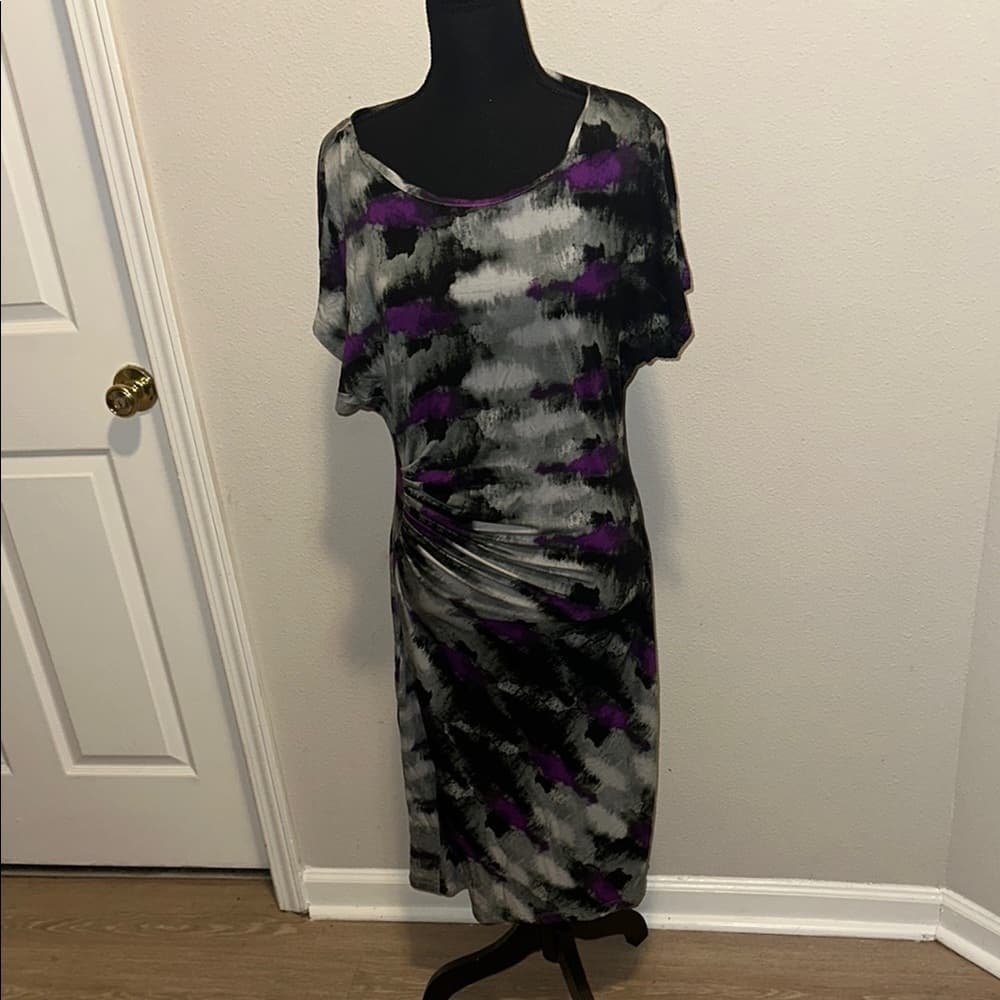Grace Elements Purple and Gray Sheath Midi Dress